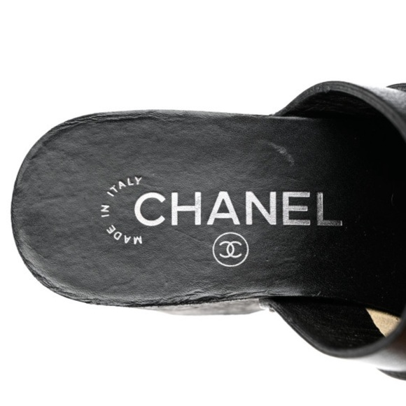 CHANEL Calfskin CC Lucky Charms Studded Clogs Size 41 - Picture 3 of 11